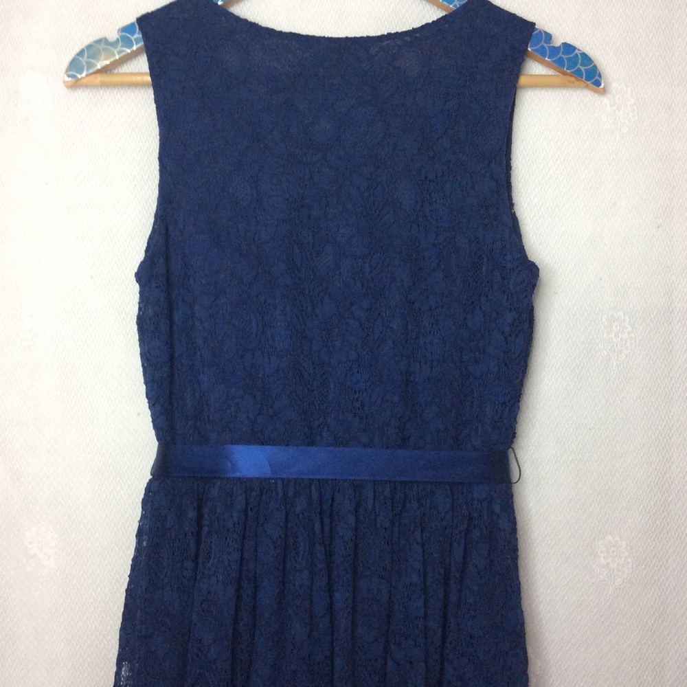 Candalite Navy Lace Overlay Sleeveless Dress XS - Picture 6 of 8